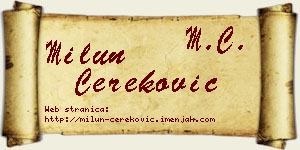 Milun Čereković vizit kartica